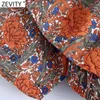 Zevity Women Holiday Tropical Floral Printing Elastic Short Smock Blouse Kvinna Off Shoulder Ruffles Shirt Chic Crop Tops LS9218 210603