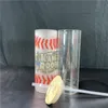 De gros! Verres transparents givrés droits par sublimation de 20 oz avec couvercles en boisPailles en plastique sublimant les bouteilles d'eau vierges blanches Gobelets à vin à transfert de chaleur A12