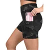 Mulheres cintura alta shorts de secagem rápida elástico ginásio correndo shortphone bolso push up hip treinamento fitness treino curto legging5836777