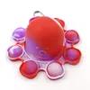 Christmas Halloween Favor Gifts Colorful Octopus Keychain Fidget Toys Multi Emoticon Push Bubble Stress Relief Octopuses Sensory Toy For Autism Special