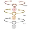 Mode 26 Lettre Alliage Noeud Coeur Nom Bracelet Fille Pendentif Rond Chaîne Lien Bracelets pour Femmes Petite Amie Meilleurs Cadeaux Bijoux Q0719