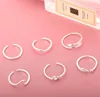 6PCS Arrow Knot Wave Rings for Women Adjustable Stackable Thumb Open Rings Set Summer Vacation Jewelry X0715
