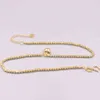 Au750 – chaîne de perles sculptées en or jaune 18 carats pour femme, bracelet de cheville à maillons en forme de cœur aimant de 2mm, 21.5 + 2.5cmL