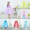 Kids Girls Cosplay Lace Cloak Cape Cartoon Costume Children Adult Princess Shawl Party Halloween Christmas Decoration Clothing 5 Size