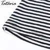 Causal de punto de manga larga camisa de mujer jersey delgado rayas femeninas camisetas con cuello en v tops feminina ropa de mujer tataria 210514