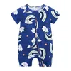 Enfants contes marque 2020 nouveau Style fruits motif vêtements bébé barboteuse à manches courtes combinaison infantile bébé garçon fille Zip dors G1221