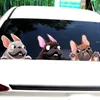 Car Cartoon Dog Stickers Franska Bulldog Side Windows Vindskärm Vinyl Dekal Vattentät Kreativ Auto Styling Dekoration 12 * 14cm