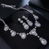 Emmaya Romantic Luxury Jewelry Flower Design Round White Gold Color AAA Cubic Crystal Wedding Jewelry Sets For Brides Jewelry H1022