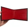 Leather wallet Mens card holder Portable handbag Thin 8-slot cash clip German craftsmanship red inner layer Folding coin storage b2559