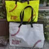 Broderi Softballball Duffel Bag GA Warehouse Softball-All-Day Yellow Canvas Tote stor kapacitet utomhus resväskor Western Casure Carry Purse Domil1477