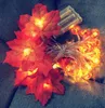 Fall Garland Decoration LED Maple Leaf Pumpkin String Light Autumn Decor Thanksgiving Indoor Outdoor Halloween Holiday Party Supplies Sunset Color