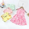 Verão vestido de bebê meninas moda vestidos de roupa de crianças colete floral morango flor animal impresso crianças roupas adorável sundres