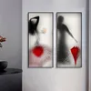 Immagini moderne Ragazza sexy con ombrello Figure Silhouette Stampe su tela per la decorazione delle immagini della parete del soggiorno