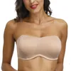 Senhoras Sexy Strapless Sutiã sutiã Ajustado Cintas Conversíveis A B C D DD DDD E F G Copos 32 34 36 38 40 42 44 48 Tamanho 210728