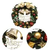 Decoratieve bloemen kransen grenen kerst krans garland met bowknot klokken bessen bloem voor partij decor voordeur opknoping