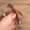 Nouveau couteau Karambit VG10 lame en acier damas pleine soie manche en palissandre lames fixes couteaux à griffes avec gaine en cuir