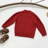 Höst Kids Girls Långärmad Sticka Slant Spänne Sweater Vinter Baby Pullover Sweaters 1-6yrs 210521