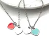 heart necklace woman A set of packaging stainless steel blue pink green pendant jewelry on the neck Valentine Day Christmas gifts for girlfriend wholesale