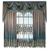 Gordijn set Europese luxe gordijnen met valance voor woonkamer gordijn set bronzing blauwe gordijnen klaar gemaakt 051 210712