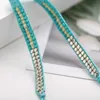 Link Chain America Cross Border Blue Color Square Beads Braided Rope Bracelet Creative Retro Simple Green Bead Push-pull