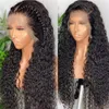 Transprent Deep Wave 13x6 koronka przednia peruka remy peruwiańska ludzka peruka włosów jedwabna top pełny laks 360 Laces Frontal Natural Kolor Opasek na głowę