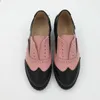الأزياء الدانتيل متابعة أحذية الأكسفورد منخفضة الكعب للنساء جولة اصبع القدم مختلط الألوان السببية البروج أوكسفورد أحذية واحدة الإناث