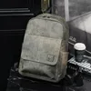 Wholesale men leathers shoulder bags retro large capacity leisure travel backpack simple solid color leather business computer bag college fashion backpack 6032