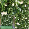 Grüne Pflanzen, Rosen, Hortensien, Penoy, künstliche Blumenwand für Hochzeitshintergrund, dekorative Blumenkränze