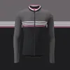 Racingjackor 2022 Stripe Winter Thermal Fleece Race Fit Cycling Jersey Långärmningscykelkläder för 8-20 graders åktur