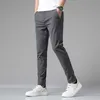 Marka męskie spodnie dorywczo wysokiej jakości klasyka biznesowa prosta moda czarny niebieski szary spodnie robocze męskie duży rozmiar 28-38 210723