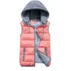 Femmes gilets coton à capuche gilet manteau 2021 mode femme mince coupe-vent chaud gilet sans manches laine hiver veste pour dames