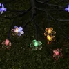 Solar Powered Cherry Flower LED Lawn Light Outdoor Colorful Branch Yard Landscape Lamp Garden Decor