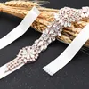 Bröllopssashes trixy S123-RG Rose Gold Belt Rhinestone Bridal Sparkly Prom Dress Belts Fashion Beads Crystal Sash