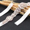 Szarże ślubne Trixy S123-RG Rose Gold Belt Rhinestone Bridal Blśniętą sukienkę na bal