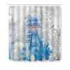 Christmas Elk Printed Shower Curtains Set Xmas Snowman Waterproof Bath Curtain Anti Peeping For Bathroom Decor Polyester Fabric Screens