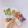 Autumn and Winter New Fashion Sweet Girl Kids Hair Accessories Children's Wool Felt Bow Hairpin Cute Baby Plush Ball BB Clip