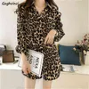 Blusas Camisas Mulheres Chiffon Leopard-Cópia All-Match Harajuku Loose Sun-Proof Streetwear Moda Tamanho Grande 4xL Outono Lazer H1230