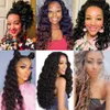 Extensions capillaires synthétiques ondulées longues et profondes de 20 pouces, tresses au Crochet pour femmes noires, tressées 613 bug blonde8263718