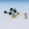 16G Gold color Black Stainless Steel Labret Ring Ear Nail Tongue Nipple Bar Rings Barbell Earring Body Piercing