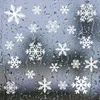 Christmas Decorations 27Pcs Snowflake Window Sticker Wall Stickers Room Decals For Home Year 2022