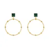 2021 Korea Design Fashion Jewelry Simple Large Round Green Texture Acrylic Earrings for women gift