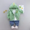 Zestawy odzieżowe Dziewczynka Designer Odzież Cartoon Cardigan Płaszcz + T-shirt Spodnie Stroje dla niemowląt Dzieci Bebes Jogging Garnitury Dresy