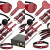 Bondages BLACKWOLF PU Leather Bondage Set BDSM Sex Kits Fetish Handcuffs Collar Whip Gag Erotic Products Toys For Couples Adult Game 1122