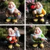 Set of 7 Miniature Fairy Garden Gnomes Dwarf Figurines Mini Resin Garden Gnomes Elf Figures Funny Bonsai Micro Statue Decoration 210811