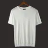 メンズTシャツファッション夏の男性Tシャツニット半袖セーターソリッドカラープルオーバーTシャツカジュアルティーD224