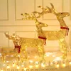 40cmのクリスマスの装飾装飾品ゴールドディアエルクLEDライトクリスマスツリーシーンルームハウスナビダッド年のデコレーション211104