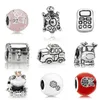 MEMNON Sieraden 925 Sterling Silver Treasure Chest Charms Mobiele Telefoon Charm Cow Turtle Beads London Taxi Geel Emaille Bead Fit Pandora Style Armbanden DIY