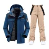 스키 정장 남자 겨울 따뜻한 방수 야외 스포츠 스노우 자켓 및 바지 장비 스노우 보드 다운 재킷 브랜드 220106