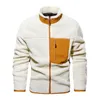 Mäns Jackor Varm tjock Autumnwinter Windbreaker Zipper Up Patchwork Stitching Långärmad Standup Krage Casual