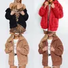 Winter Teddy Coat Kobiety Faux Fur Coat Misia Kurtka Gruba Ciepła Fałszywa Kurtka Polar Puszyste Kurtki Plus Rozmiar 3XL Płaszcz 211007